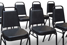 Photograph of padded chairs