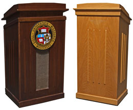 Photograph of two podiums